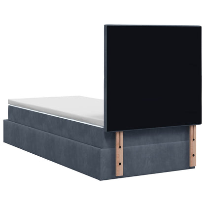 Letto Ottomano con Materasso e LED Grigio Scuro 80 x 200 cm | homemem39