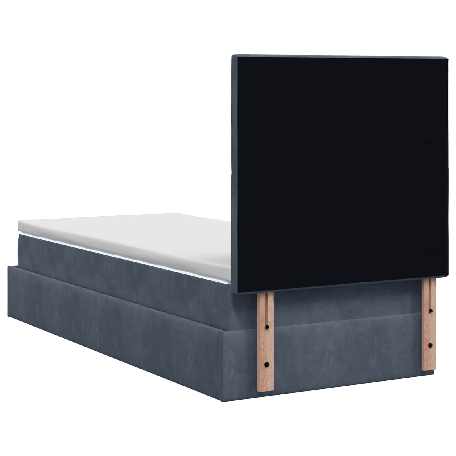 Letto Ottomano con Materasso e LED Grigio Scuro 90 x 190 cm | homemem39