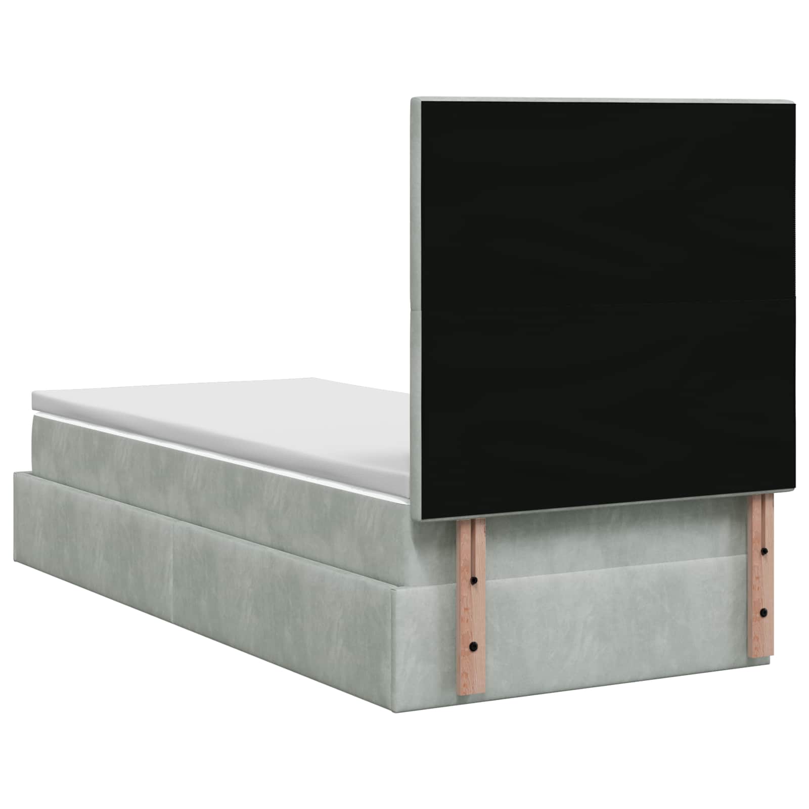 Letto Ottomano con Materasso e LED Grigio Chiaro 100 x 200 cm | homemem39