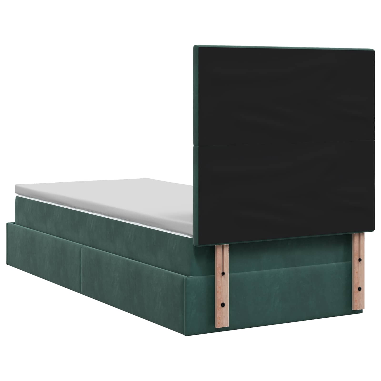Letto Ottomano con Materasso e LED Verde Scuro 100 x 200 cm | homemem39