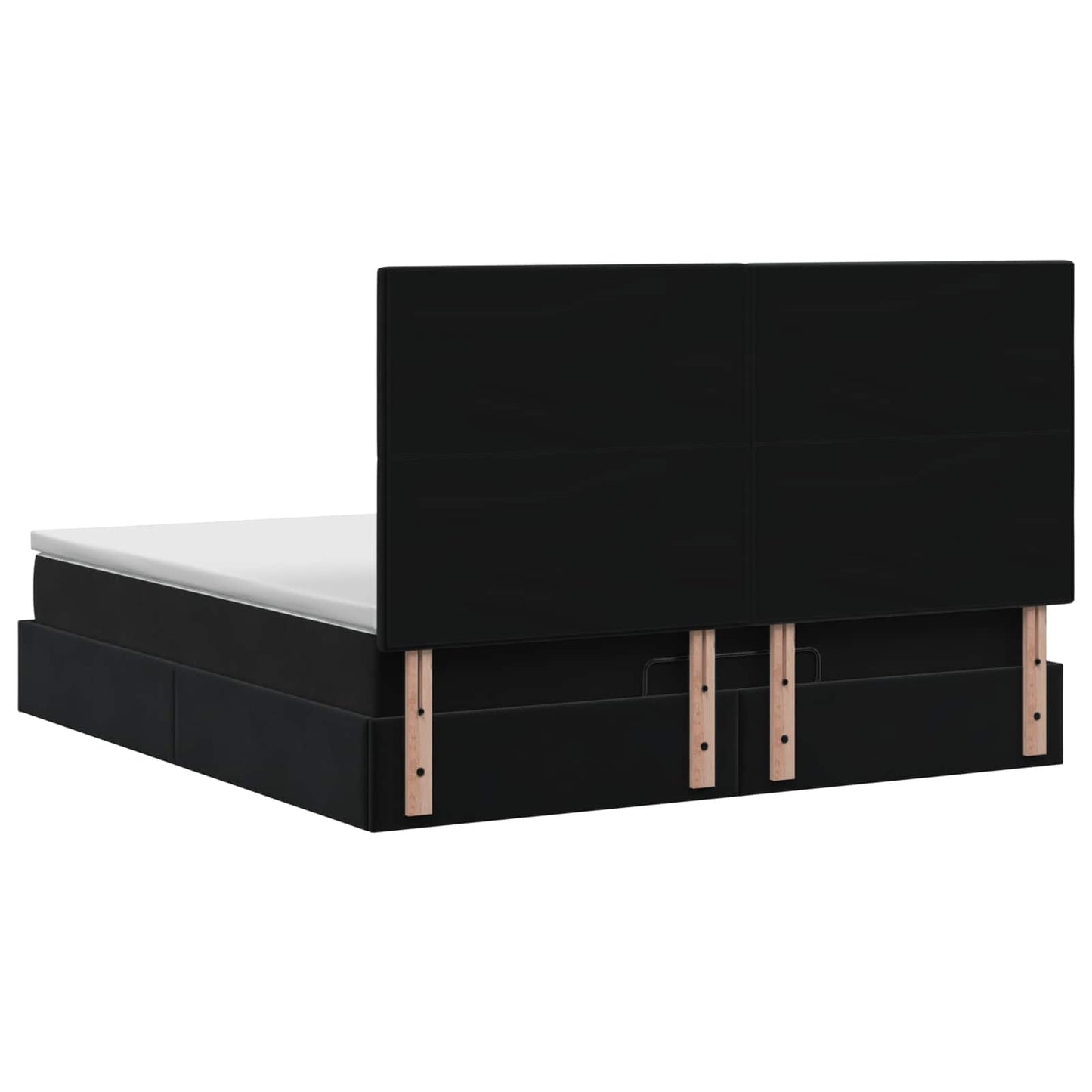 Letto Ottomano con Materasso e LED Nero 140 x 190 cm Velluto | homemem39