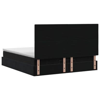 Letto Ottomano con Materasso e LED Nero 140 x 190 cm Velluto | homemem39