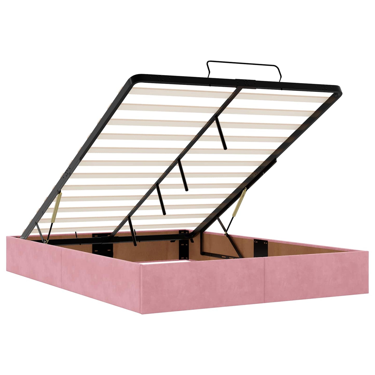 Letto Ottomano con Materasso e LED Rosa 140 x 190 cm Velluto | homemem39