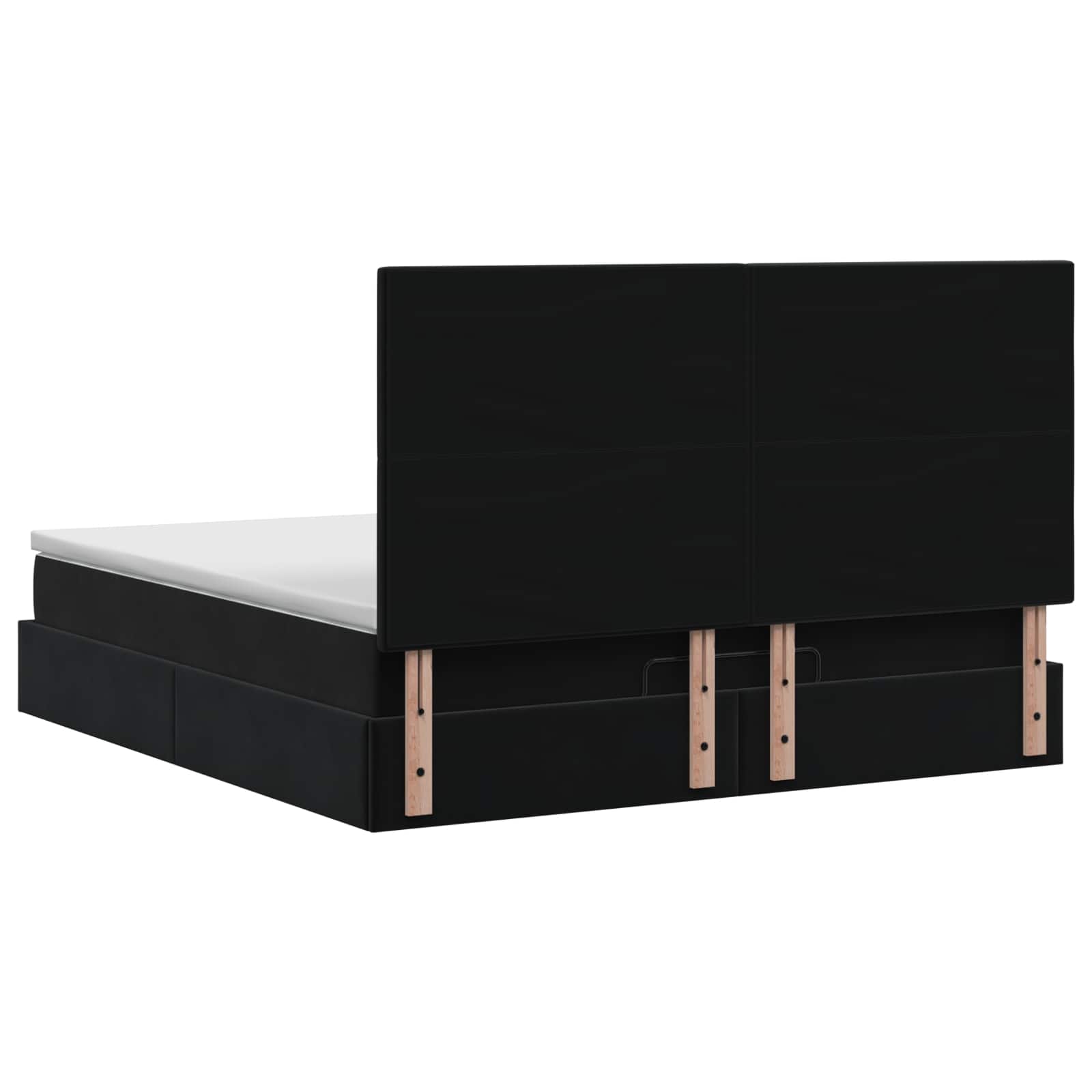 Letto Ottomano con Materasso e LED Nero 140 x 200 cm Velluto | homemem39