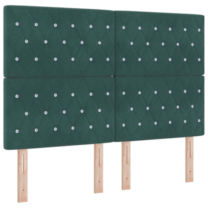 Letto Ottomano con Materasso e LED Verde Scuro 140 x 200 cm
