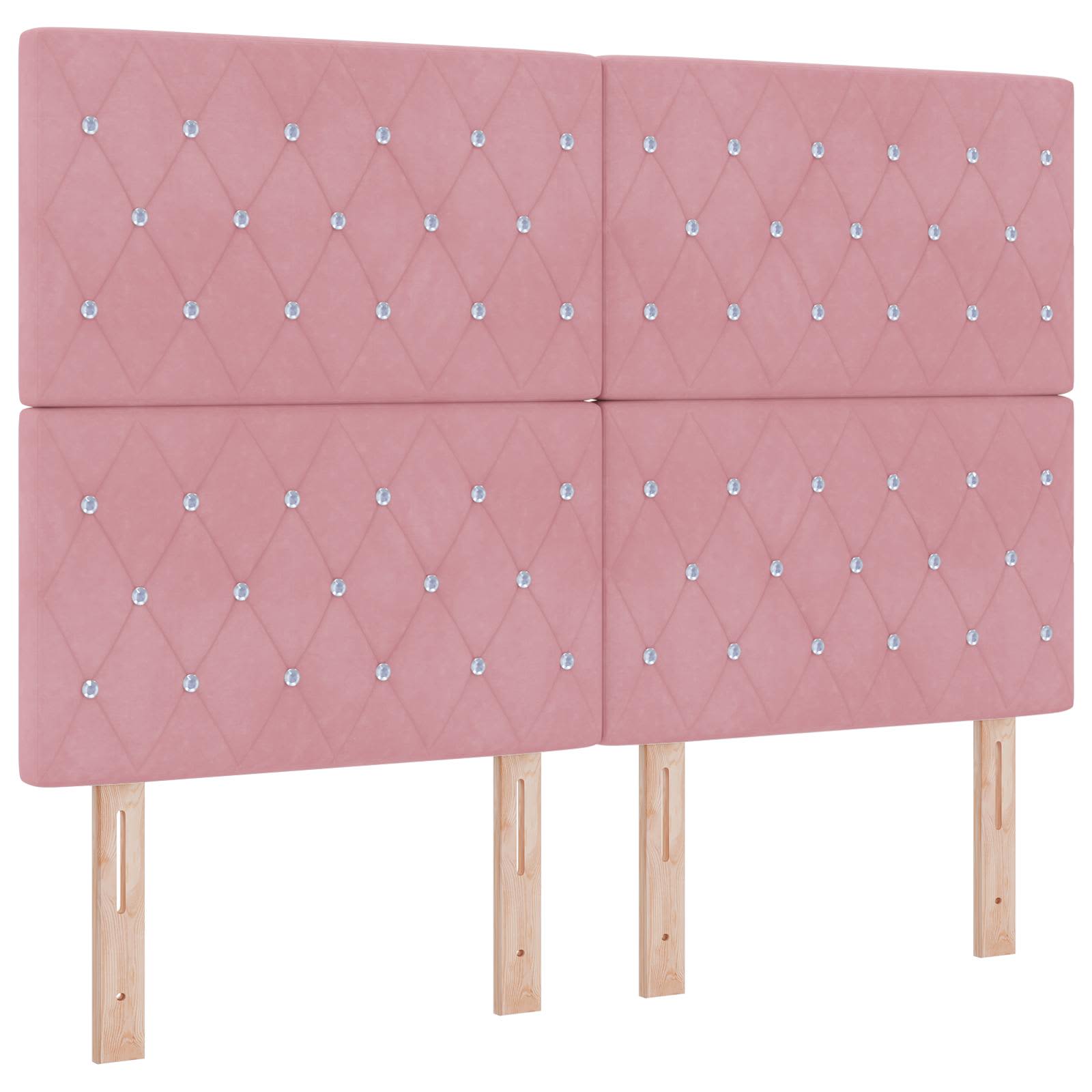 Letto Ottomano con Materasso e LED Rosa 140 x 200 cm Velluto | homemem39