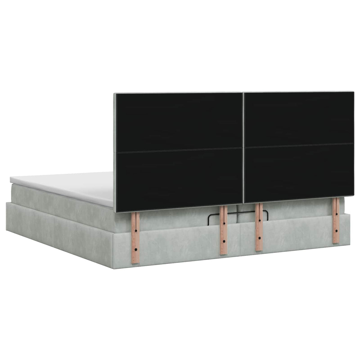 Letto Ottomano con Materasso e LED Grigio Chiaro 200 x 200 cm | homemem39