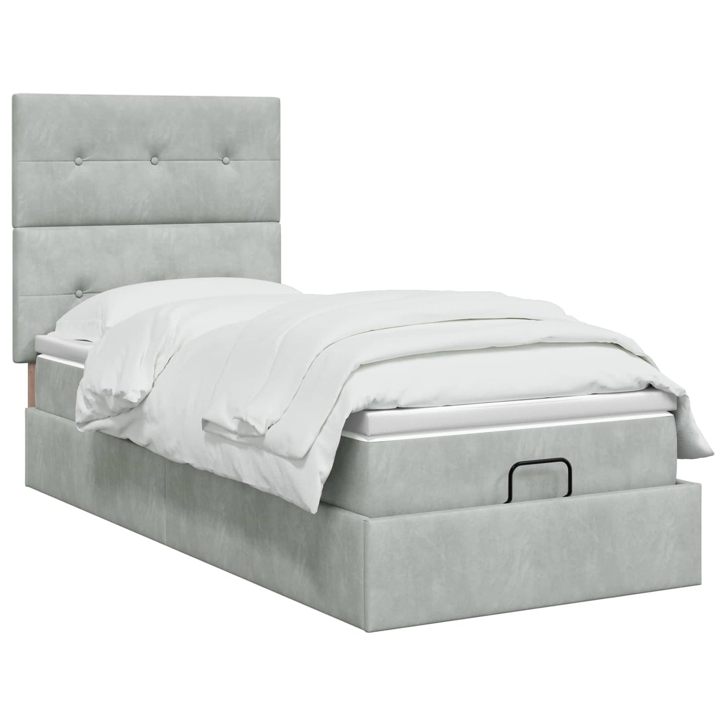 Letto Ottomano con Materasso e LED Grigio Chiaro 80 x 200 cm
