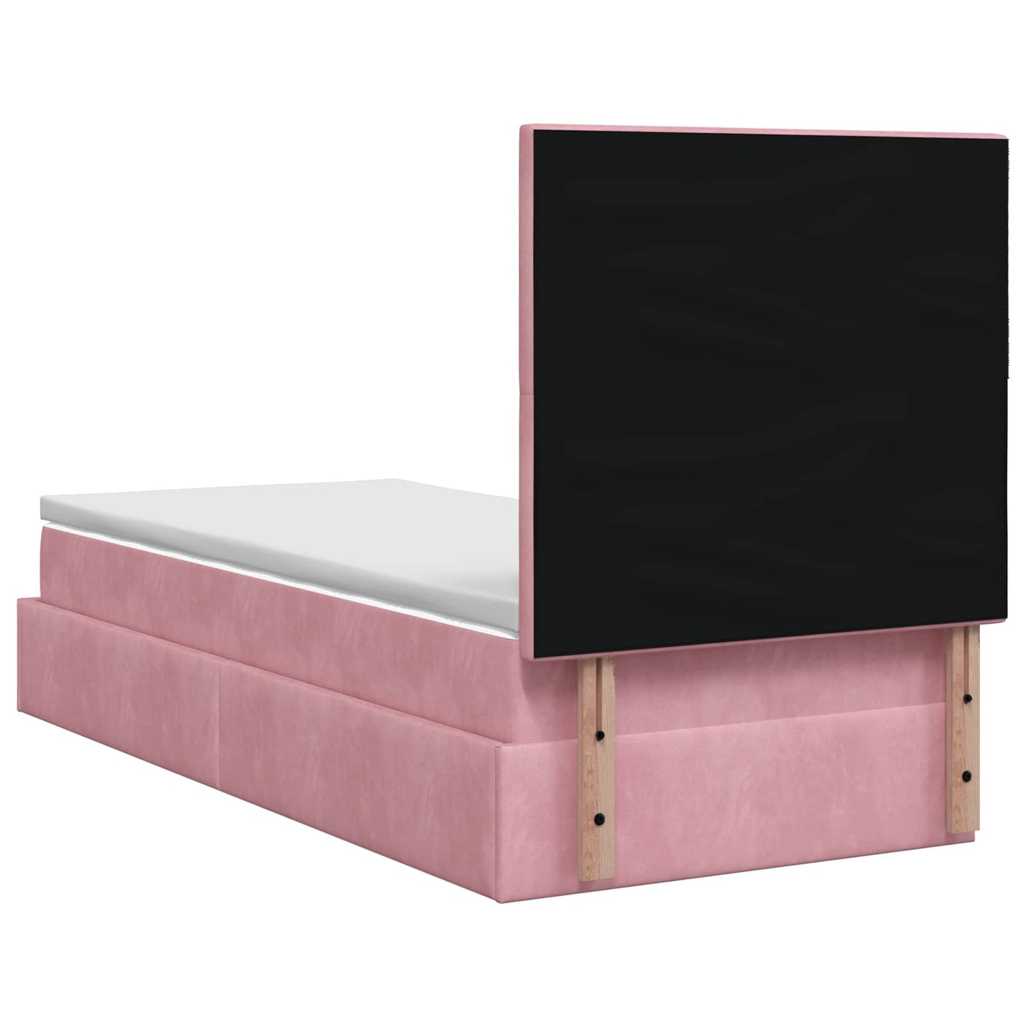 Letto Ottomano con Materasso e LED Rosa 100 x 200 cm Velluto | homemem39
