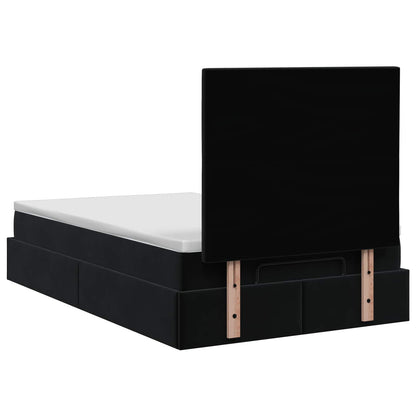 Letto Ottomano con Materasso e LED Nero 120 x 200 cm Velluto | homemem39