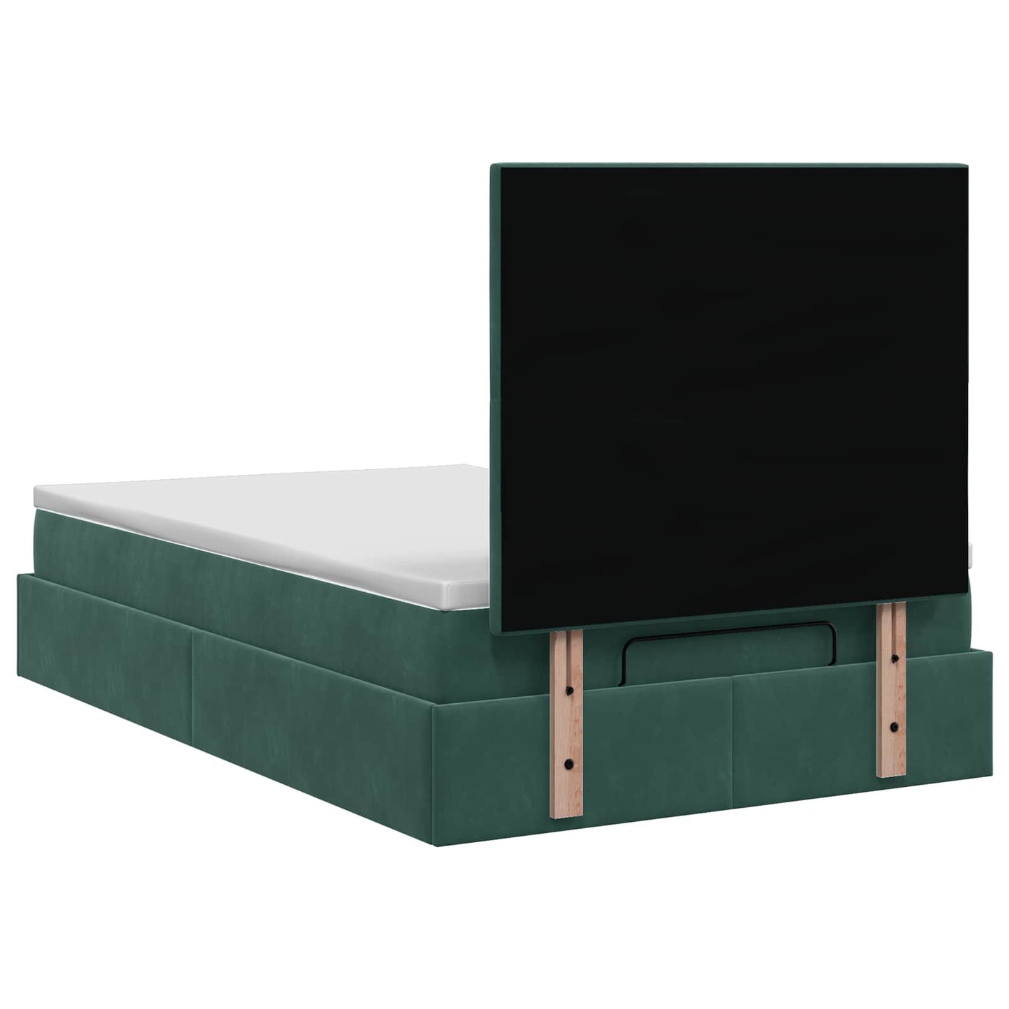 Letto Ottomano con Materasso e LED Verde Scuro 120 x 200 cm | homemem39