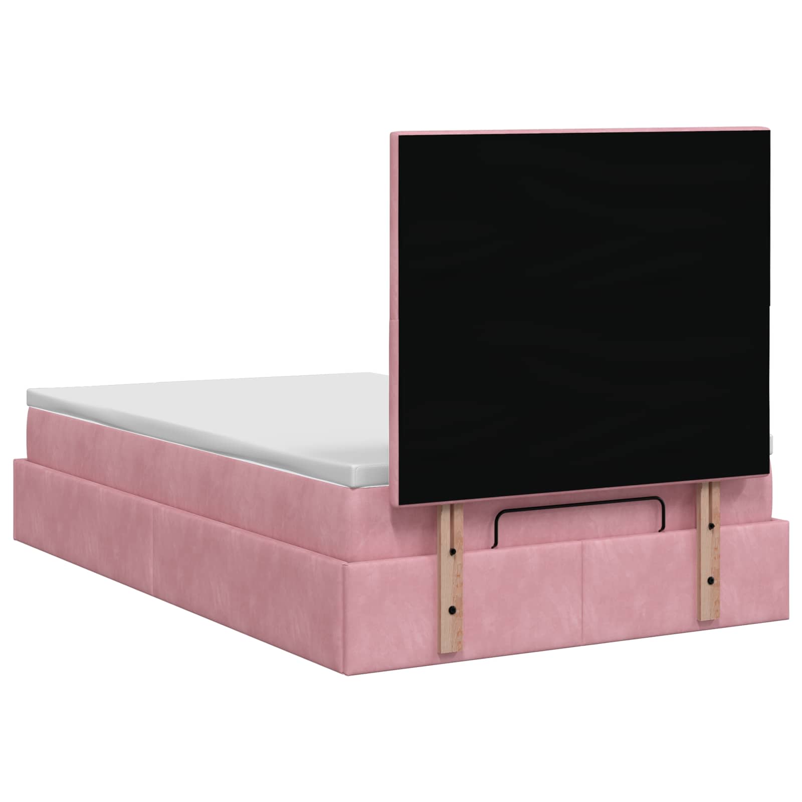 Letto Ottomano con Materasso e LED Rosa 120 x 200 cm Velluto | homemem39
