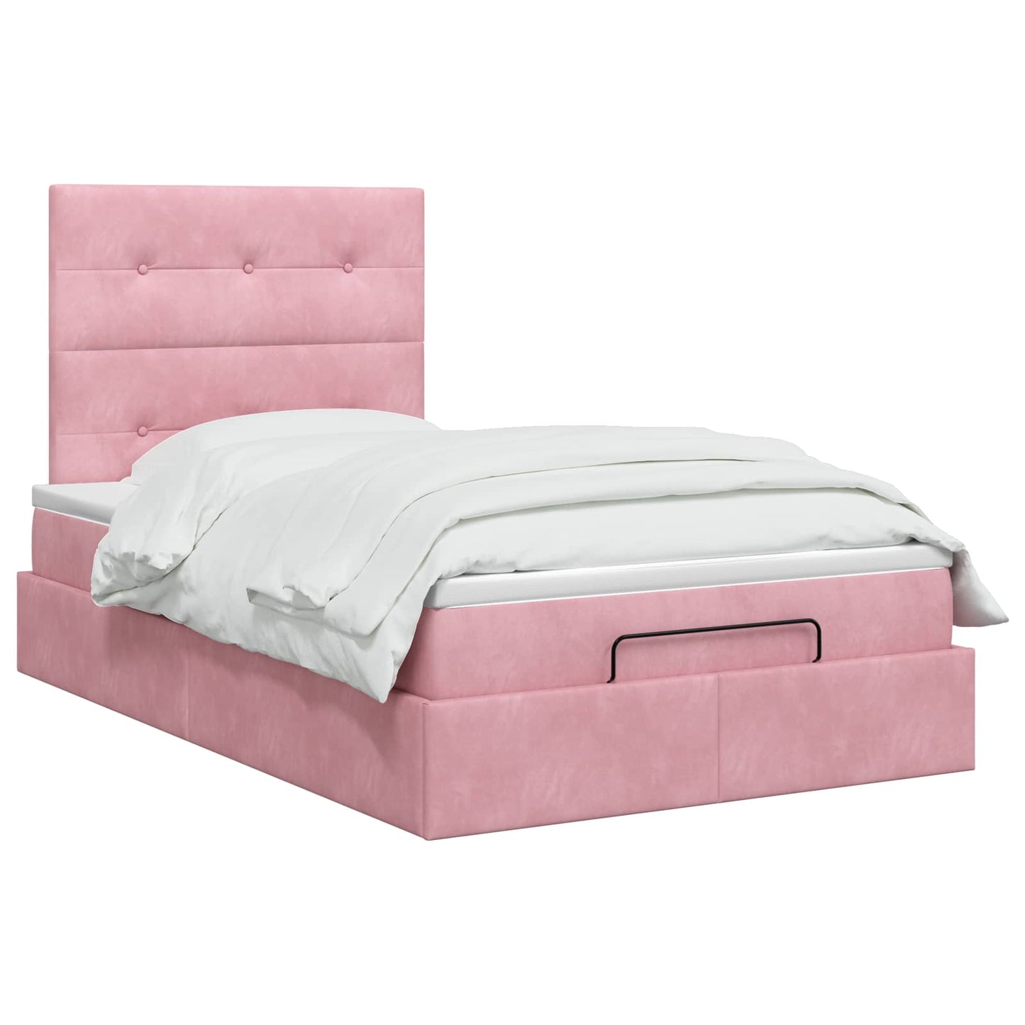 Letto Ottomano con Materasso e LED Rosa 120 x 200 cm Velluto | homemem39