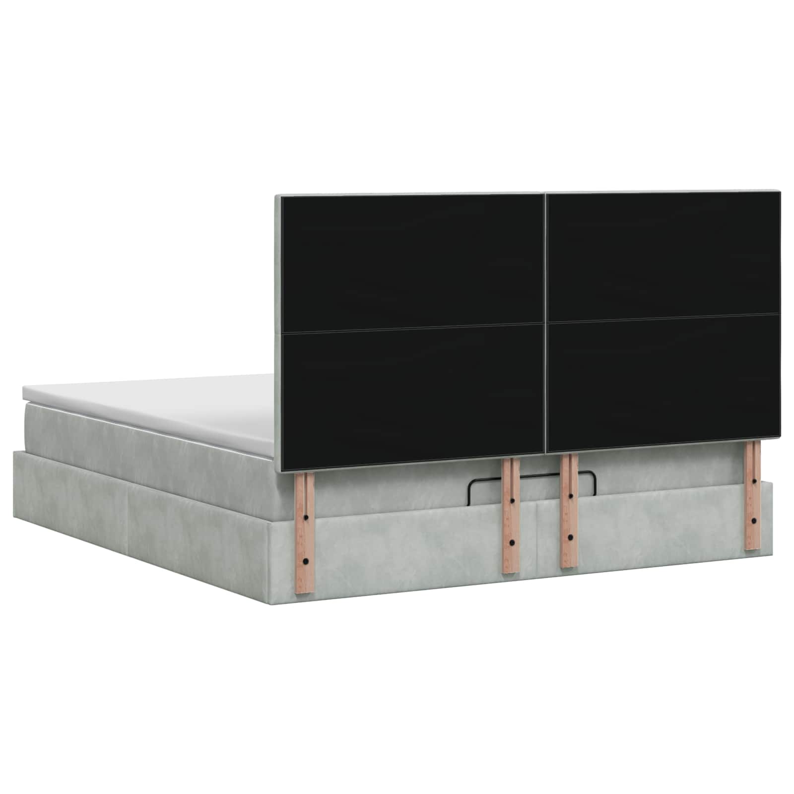 Letto Ottomano con Materasso e LED Grigio Chiaro 140 x 190 cm | homemem39
