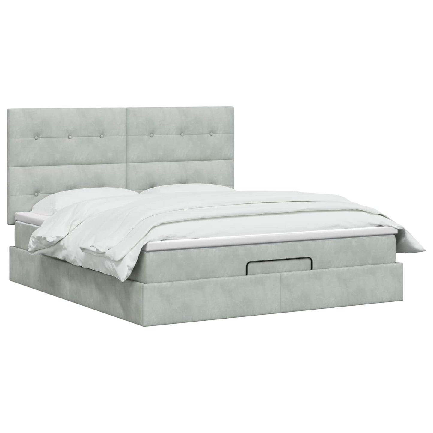 Letto Ottomano con Materasso e LED Grigio Chiaro 140 x 190 cm