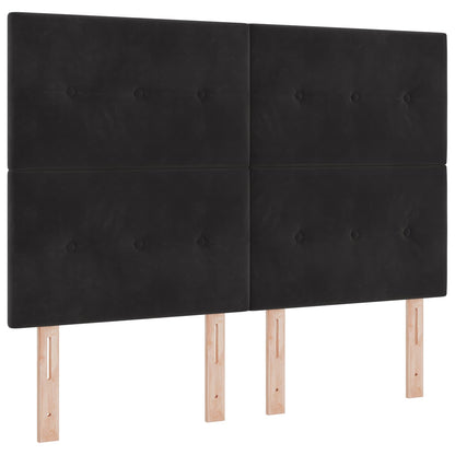 Letto Ottomano con Materasso e LED Nero 140 x 190 cm Velluto | homemem39