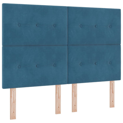 Letto Ottomano con Materasso e LED Blu scuro 140 x 190 cm