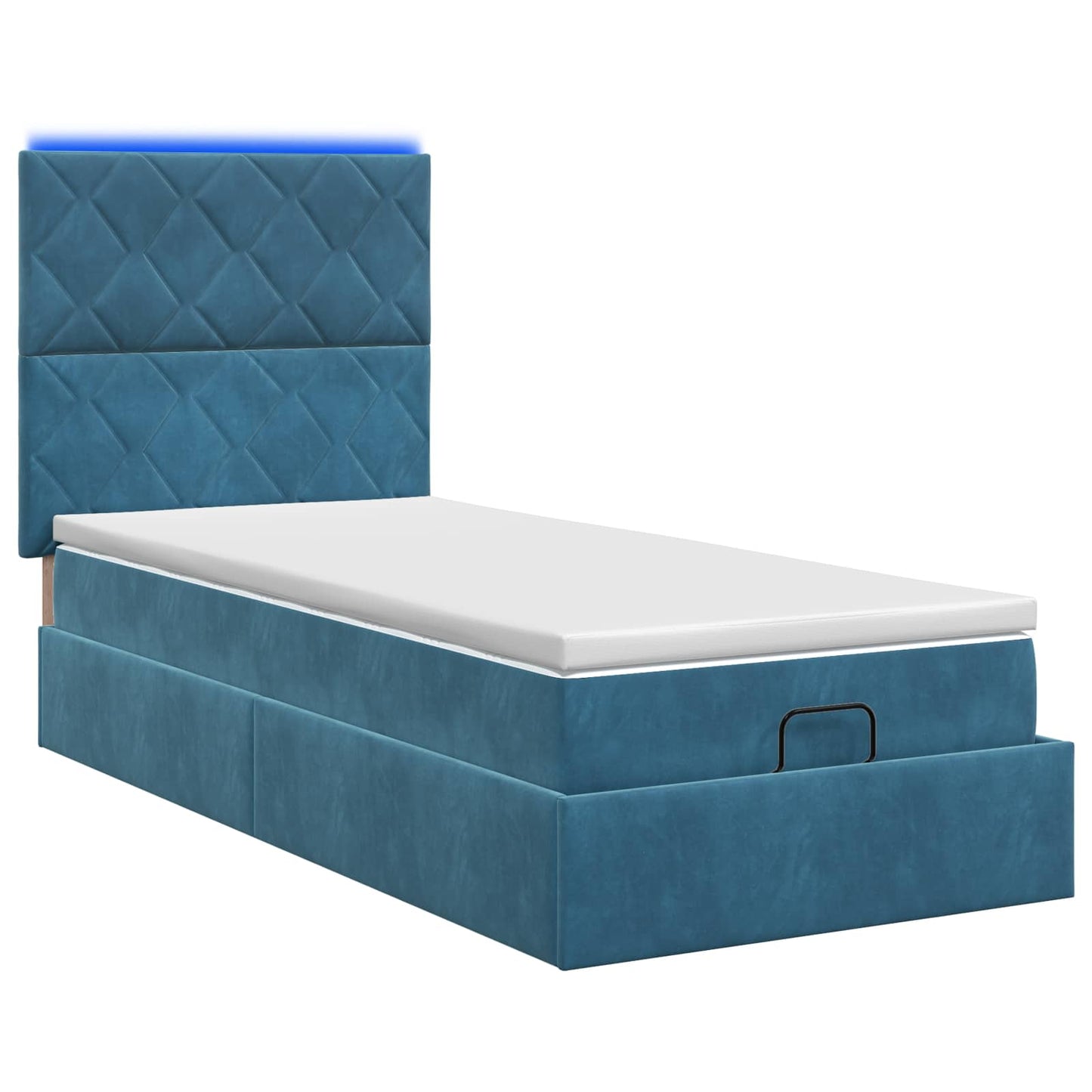 Letto Ottomano con Materasso e LED Blu scuro 80 x 200 cm | homemem39