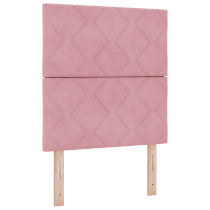 Letto Ottomano con Materasso e LED Rosa 80 x 200 cm Velluto | homemem39