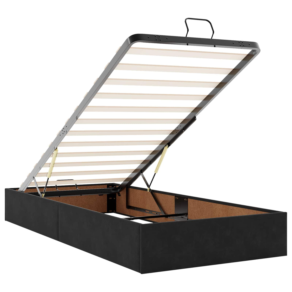 Letto Ottomano con Materasso e LED Nero 90 x 190 cm Velluto | homemem39