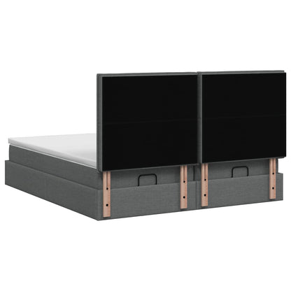 Letto Ottomano con Materasso e LED Grigio Scuro 160 x 200 cm | homemem39