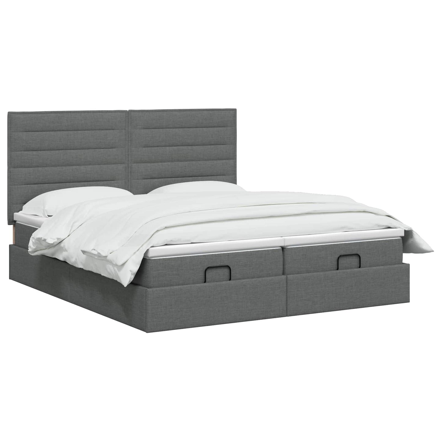 Letto Ottomano con Materasso e LED Grigio Scuro 160 x 200 cm | homemem39