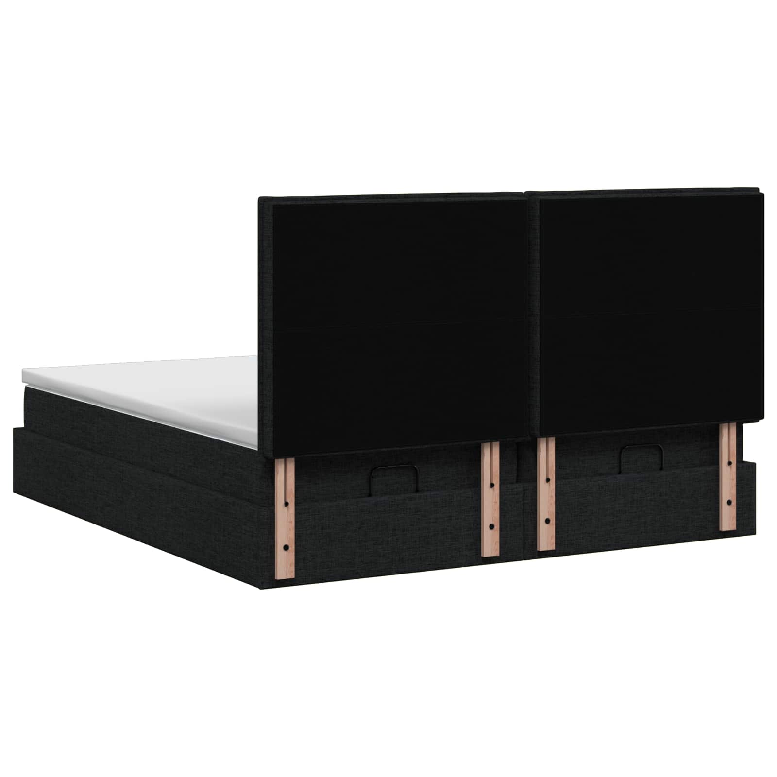 Letto Ottomano con Materasso e LED Nero 160 x 200 cm Tessuto | homemem39