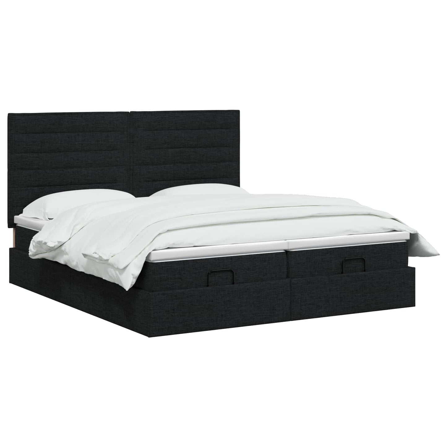 Letto Ottomano con Materasso e LED Nero 160 x 200 cm Tessuto | homemem39