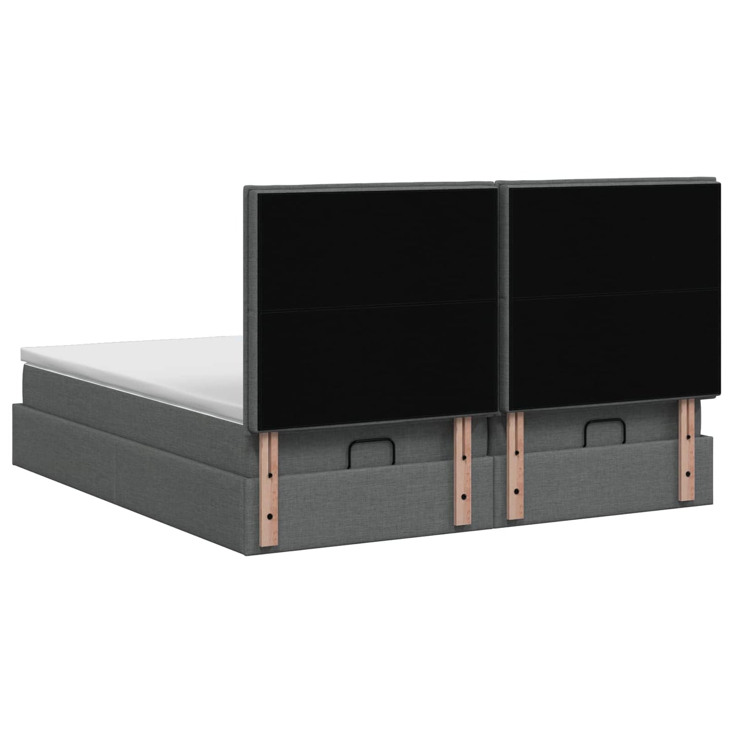 Letto Ottomano con Materasso e LED Grigio Scuro 200 x 200 cm | homemem39