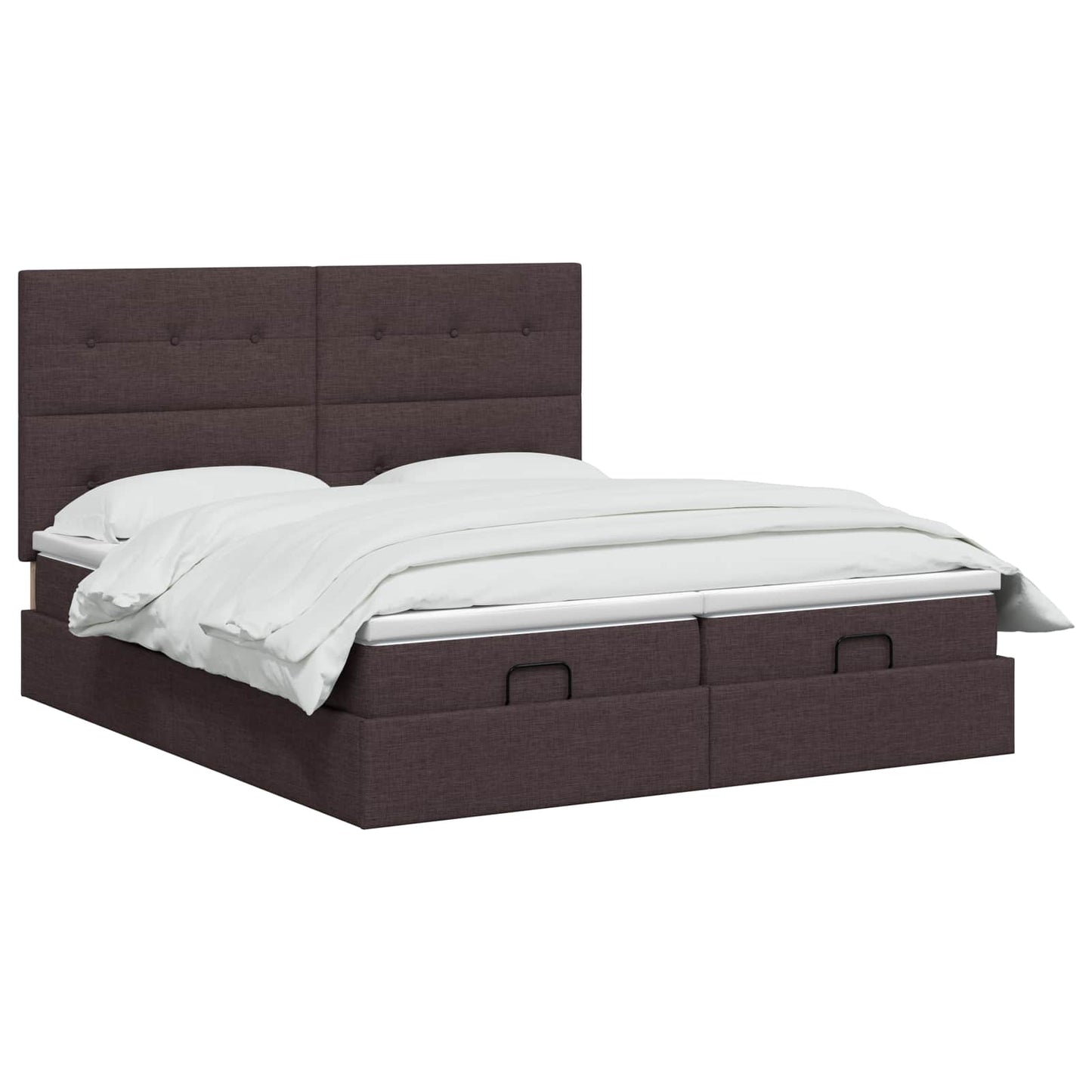 Letto Ottomano con Materasso e LED Marrone Scuro 160 x 200 cm