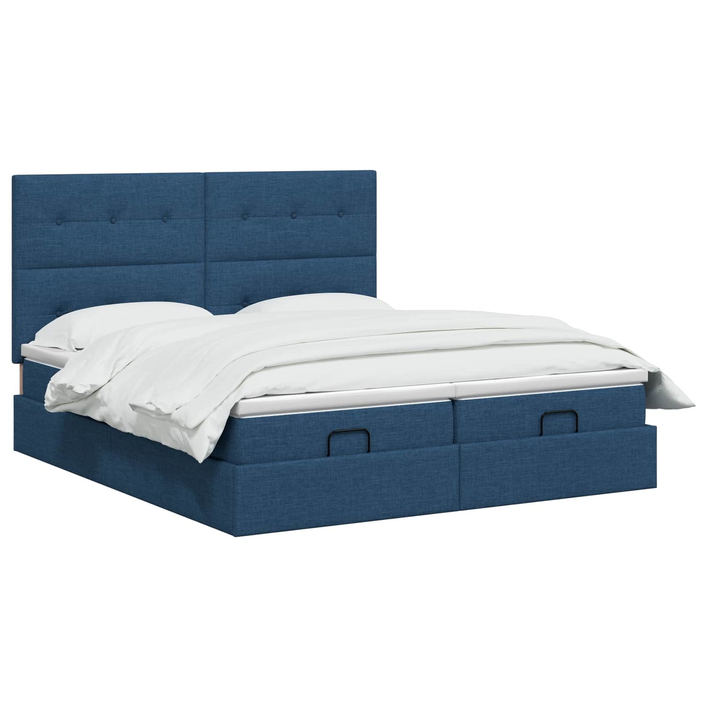 Letto Ottomano con Materasso e LED Blu 200 x 200 cm Tessuto | homemem39