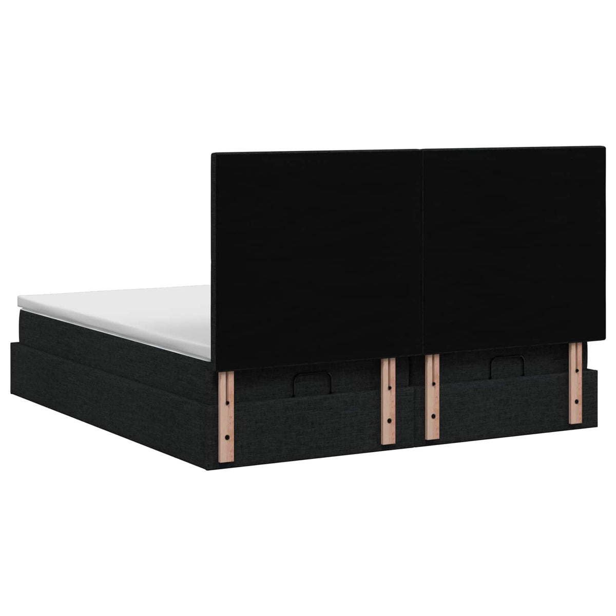 Letto Ottomano con Materasso e LED Nero 180 x 200 cm Tessuto | homemem39