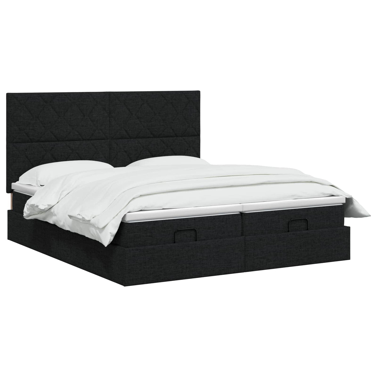 Letto Ottomano con Materasso e LED Nero 180 x 200 cm Tessuto | homemem39