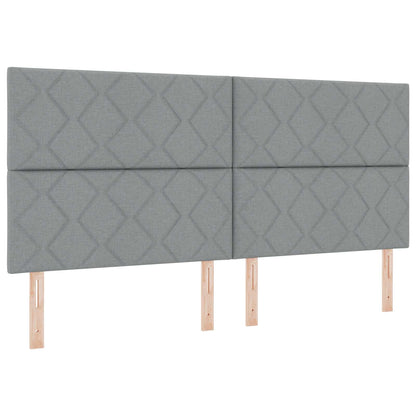 Letto Ottomano con Materasso e LED Grigio Chiaro 200 x 200 cm