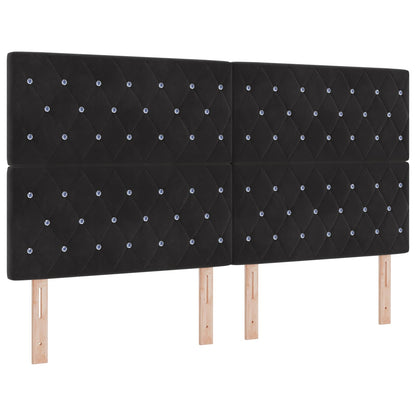 Letto Ottomano con Materasso e LED Nero 180 x 200 cm Velluto | homemem39