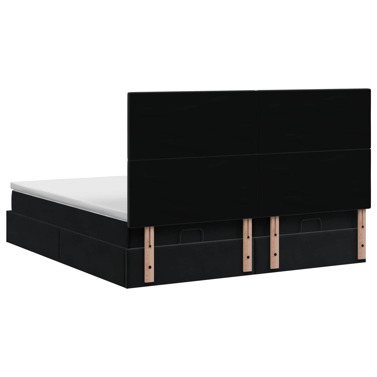 Letto Ottomano con Materasso e LED Nero 180 x 200 cm Velluto | homemem39