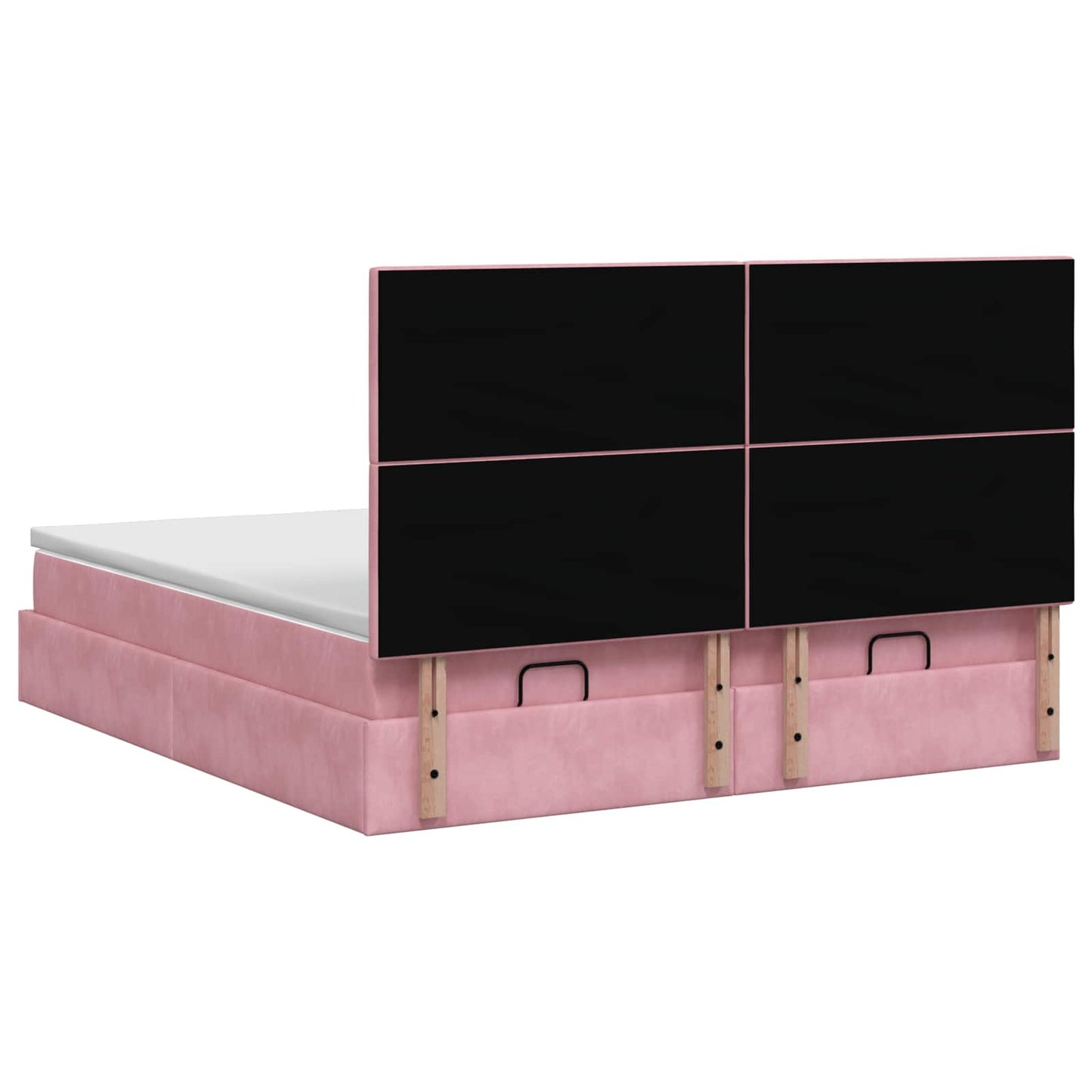 Letto Ottomano con Materasso e LED Rosa 200 x 200 cm Velluto | homemem39
