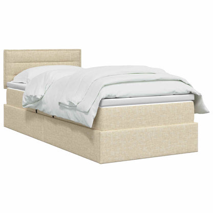 Letto con contenitore e materasso Crema 90 x 200 cm Velluto | homemem39