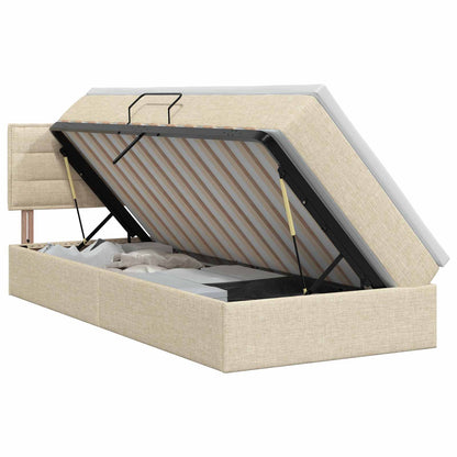 Letto con contenitore e materasso Crema 100 x 200 cm Velluto | homemem39