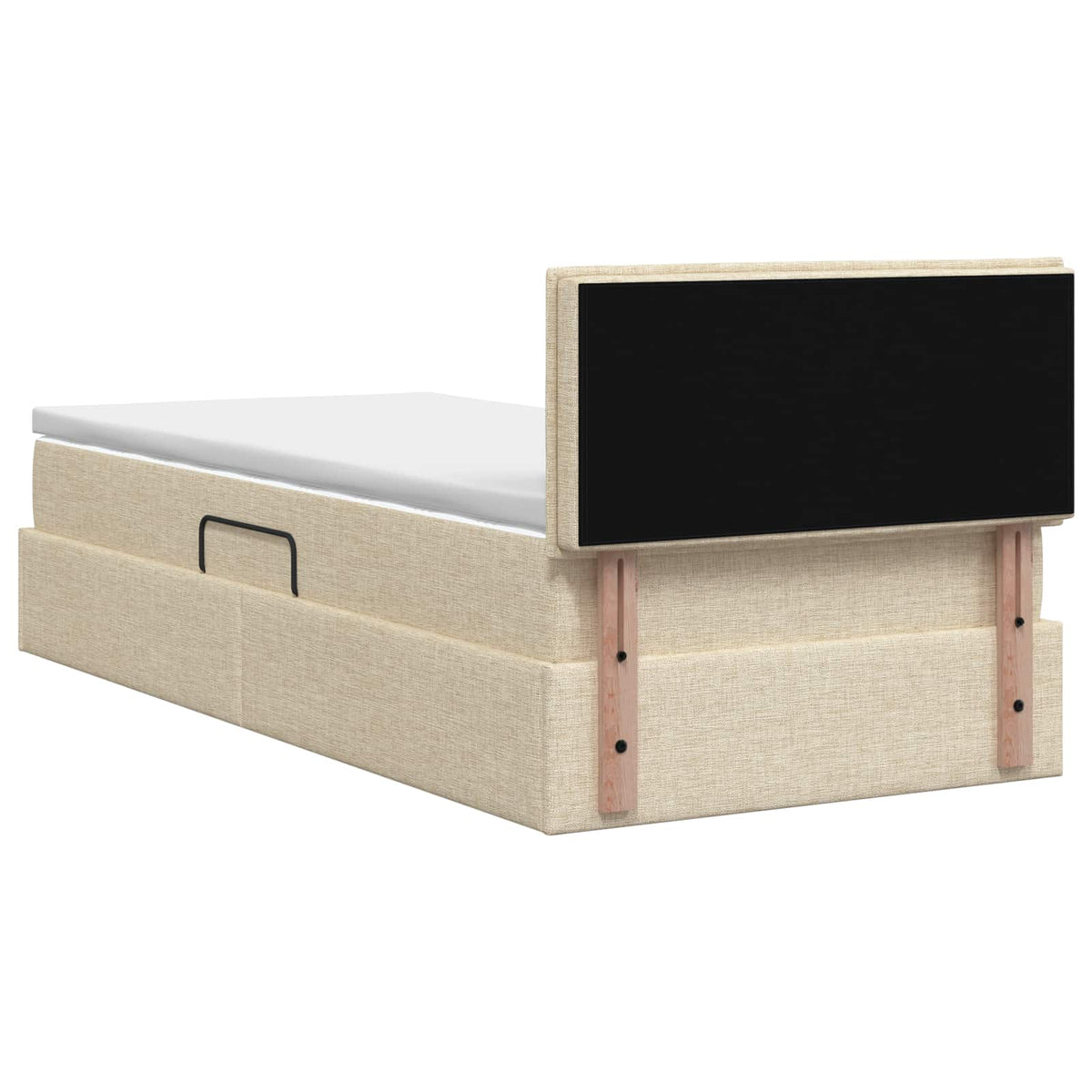 Letto con contenitore e materasso Crema 100 x 200 cm Velluto | homemem39