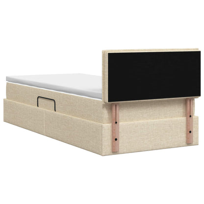 Letto con contenitore e materasso Crema 100 x 200 cm Velluto | homemem39