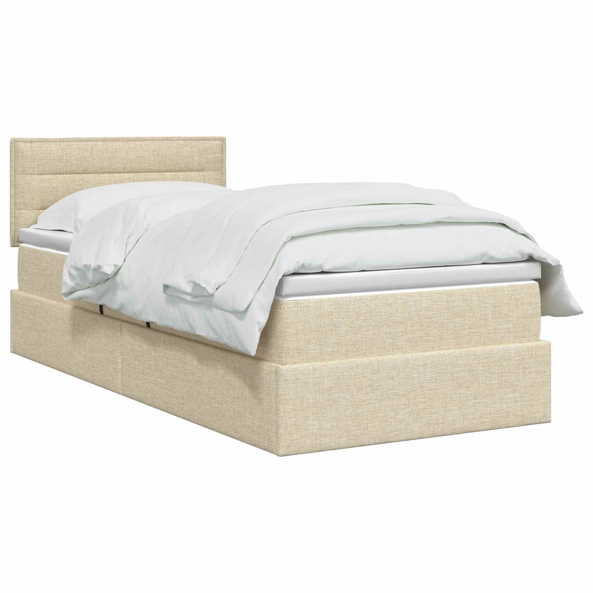 Letto con contenitore e materasso Crema 100 x 200 cm Velluto | homemem39