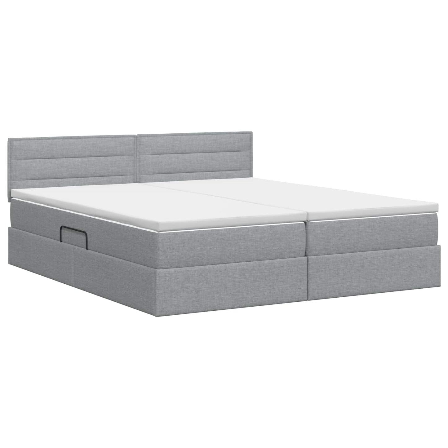 Letto con contenitore e materasso Grigio Chiaro 140 x 190 cm