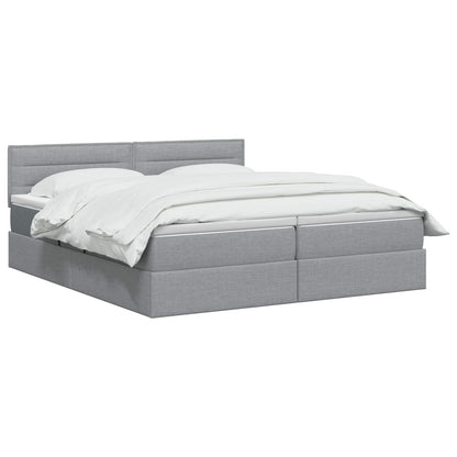 Letto con contenitore e materasso Grigio Chiaro 140 x 190 cm