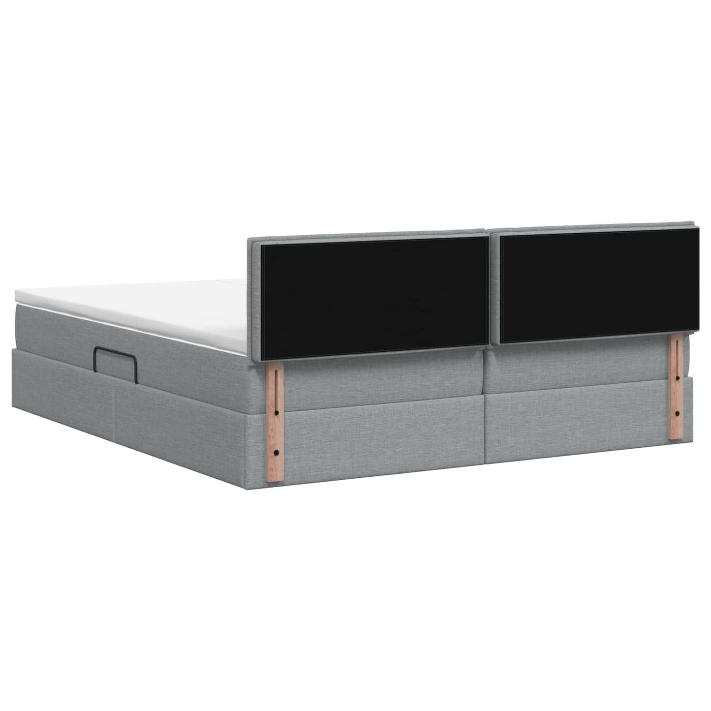 Letto con contenitore e materasso Grigio Chiaro 140 x 200 cm