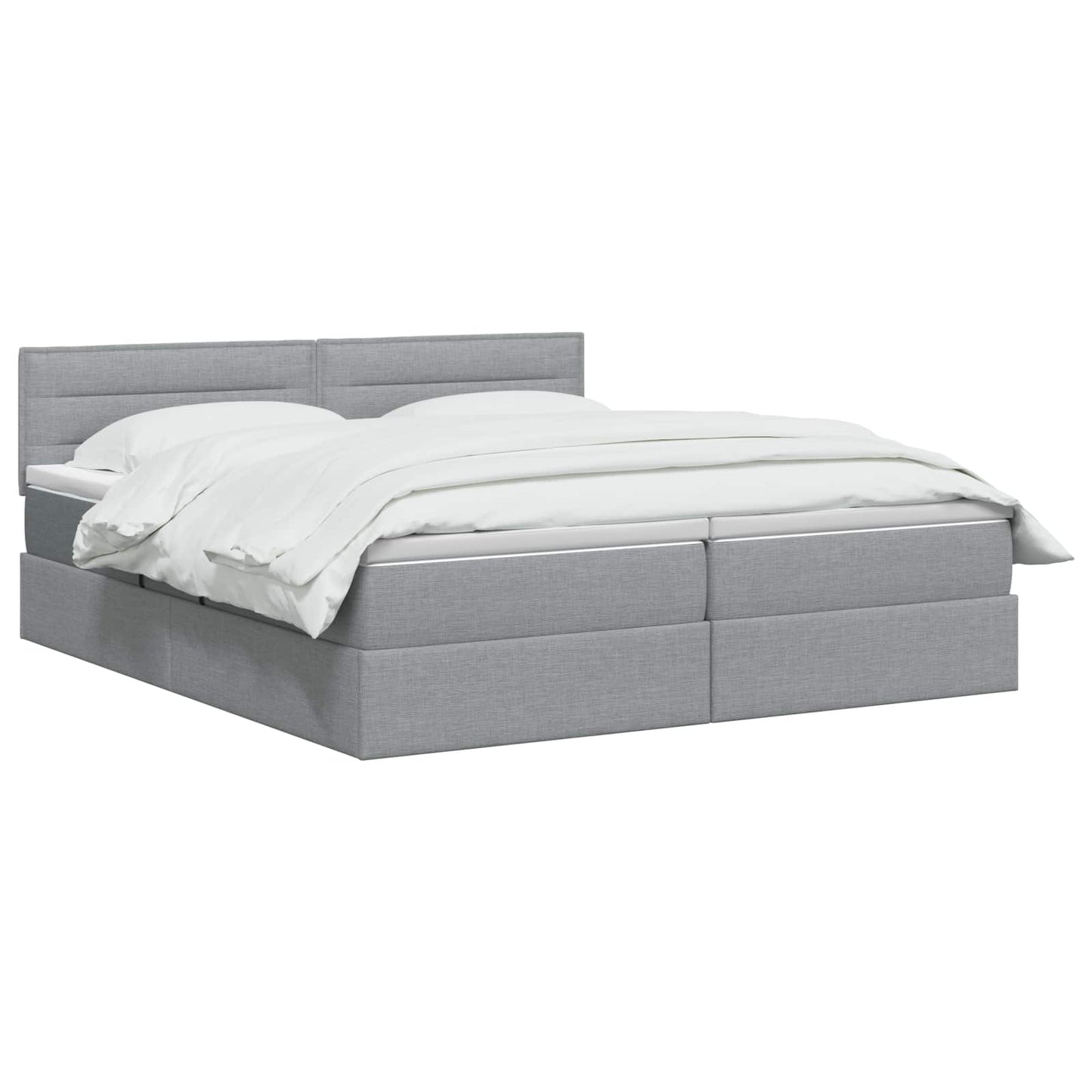 Letto con contenitore e materasso Grigio Chiaro 160 x 200 cm