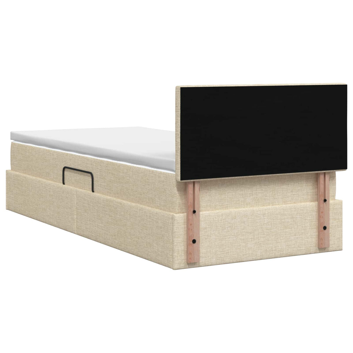Letto con contenitore e materasso Crema 90 x 190 cm Velluto