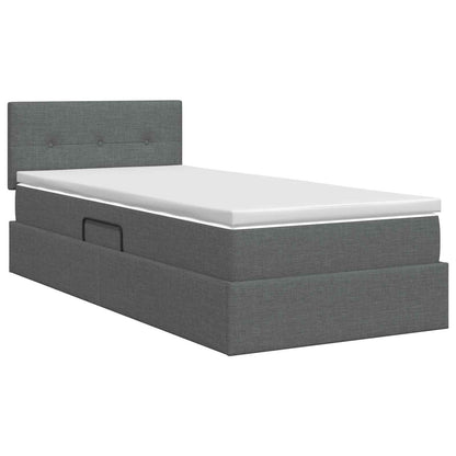 Letto con contenitore e materasso Grigio Scuro 90 x 200 cm | homemem39
