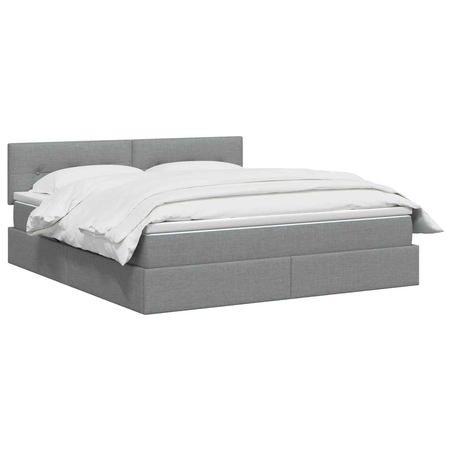 Letto con contenitore e materasso Grigio Chiaro 140 x 190 cm