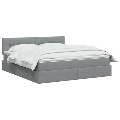 Letto con contenitore e materasso Grigio Chiaro 140 x 190 cm